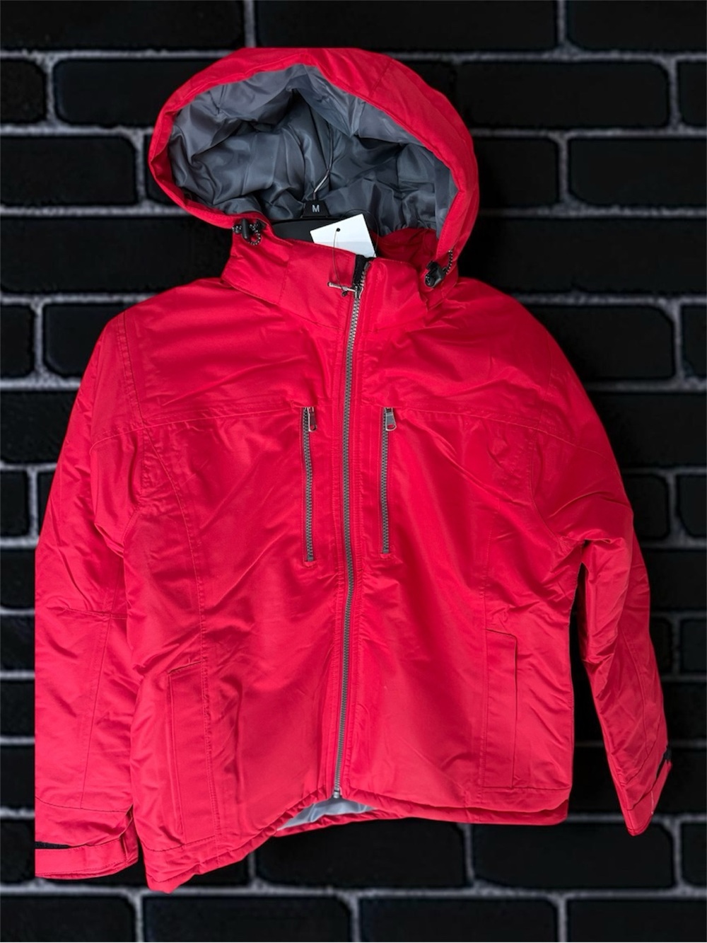 Clique Unisex Red Hooded Winter Jacket -